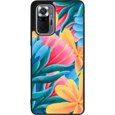 Xiaomi Redmi Note 10 Pro Max Case Hülle - Silikon schwarz Spring 23 colorful flowers
