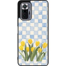 Xiaomi Redmi Note 10 Pro Max Case Hülle - Silikon schwarz Blue vichy tulips Spring 2026