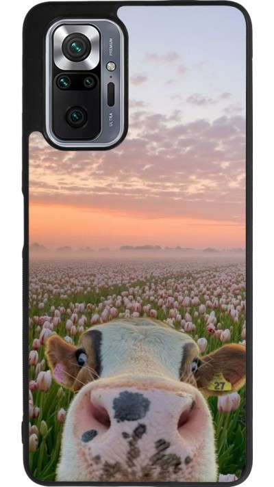 Xiaomi Redmi Note 10 Pro Max Case Hülle - Silikon schwarz Cow with tulips Spring 2026