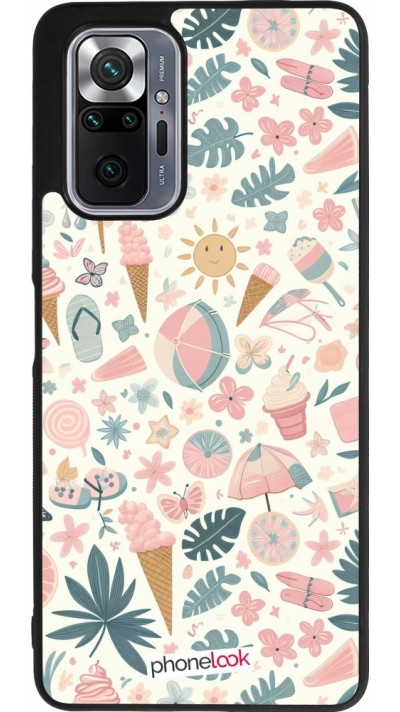 Xiaomi Redmi Note 10 Pro Max Case Hülle - Silikon schwarz Sommer Pink Muster
