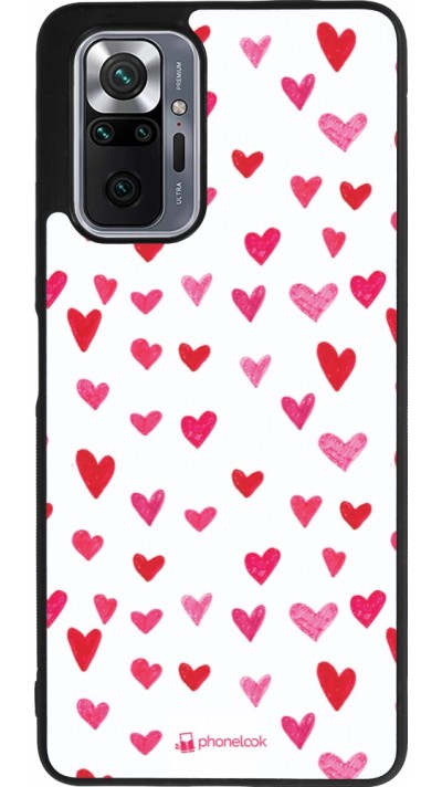 Xiaomi Redmi Note 10 Pro Max Case Hülle - Silikon schwarz Valentine 2022 Many pink hearts