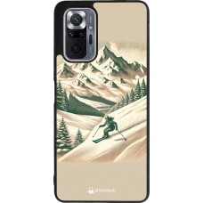 Coque Xiaomi Redmi Note 10 Pro Max - Silicone rigide noir Vintage Ski Mountain