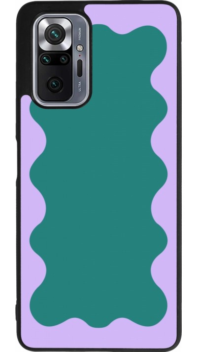 Xiaomi Redmi Note 10 Pro Max Case Hülle - Silikon schwarz Wavy Rectangle Green Purple