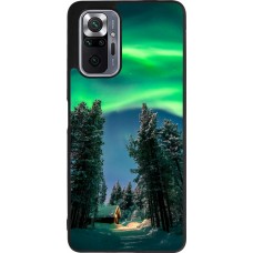Xiaomi Redmi Note 10 Pro Max Case Hülle - Silikon schwarz Winter 22 Northern Lights