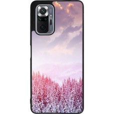 Xiaomi Redmi Note 10 Pro Max Case Hülle - Silikon schwarz Winter 22 Pink Forest