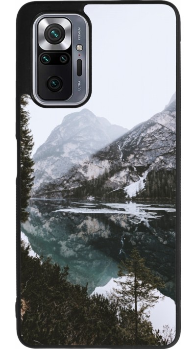 Xiaomi Redmi Note 10 Pro Max Case Hülle - Silikon schwarz Winter 22 snowy mountain and lake