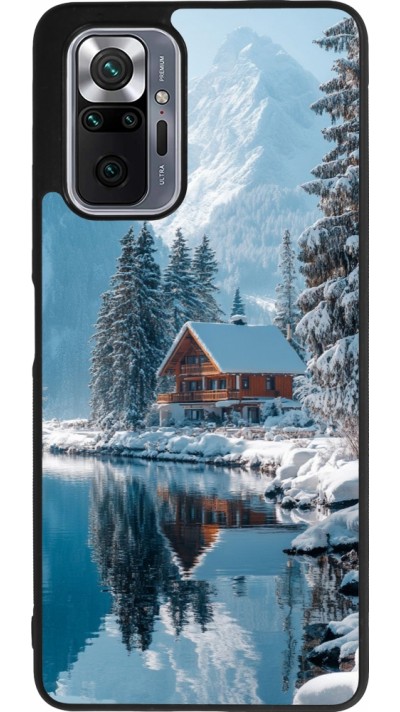 Xiaomi Redmi Note 10 Pro Max Case Hülle - Silikon schwarz Winter 25 Winter house forest day