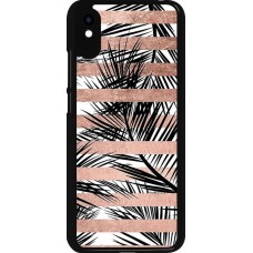Coque Xiaomi Redmi 9A - Palm trees gold stripes