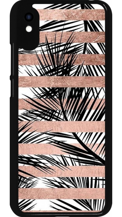 Coque Xiaomi Redmi 9A - Palm trees gold stripes