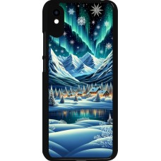 Coque Xiaomi Redmi 9A - Snowy Mountain Village Lake night
