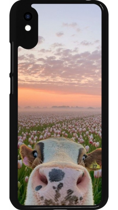 Coque Xiaomi Redmi 9A - Cow with tulips 2026