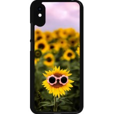 Coque Xiaomi Redmi 9A - Sunflower with glasses 2026
