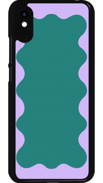 Coque Xiaomi Redmi 9A - Wavy Rectangle Green Purple