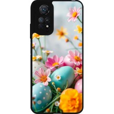 Coque Xiaomi Redmi Note 11 / 11S - Silicone rigide noir Easter 2026 Eggs with flowers