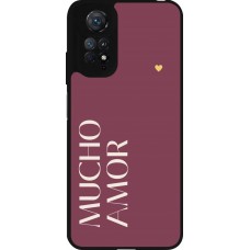 Coque Xiaomi Redmi Note 11 / 11S - Silicone rigide noir Valentine 2024 mucho amor rosado
