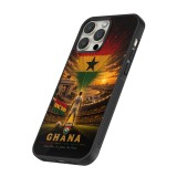 Coque iPhone 12 / 12 Pro - Silicone rigide noir Football Ghana splash 2026