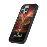 Coque iPhone 12 / 12 Pro - Silicone rigide noir Football Maroc splash 2026