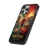 Coque iPhone 12 / 12 Pro - Silicone rigide noir Football Portugal splash 2026