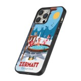 Coque iPhone 12 / 12 Pro - Silicone rigide noir Zermatt Mountain Jacuzzi