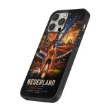 Coque iPhone 13 Pro Max - Silicone rigide noir Football Pays-Bas splash 2026