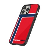 Coque iPhone 14 Pro Max - Silicone rigide noir Maillot de football Norvège 2026 personnalisable