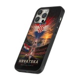 Coque iPhone 14 Pro Max - Silicone rigide noir Football Croatie splash 2026
