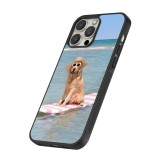 Coque iPhone 14 Pro Max - Silicone rigide noir Summer Dog on Paddle