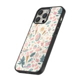 Coque iPhone 14 Pro Max - Silicone rigide noir Summer Pink Pattern