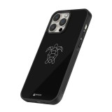 Coque iPhone 14 Pro Max - Silicone rigide noir Turtles lines on black