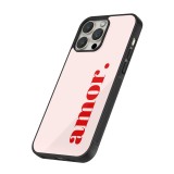 Coque iPhone 14 Pro Max - Silicone rigide noir Valentine 2024 amor