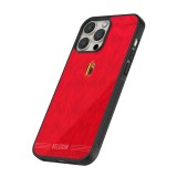 Coque iPhone 15 Pro Max - Silicone rigide noir Maillot de football Belgique 2026 personnalisable