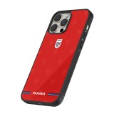 Coque iPhone 15 Pro Max - Silicone rigide noir Maillot de football Panama 2026 personnalisable