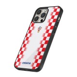 Coque iPhone 15 Pro - Silicone rigide noir Maillot de football Croatie 2026 personnalisable