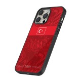 Coque iPhone 15 Pro - Silicone rigide noir Maillot de football Turquie 2026 personnalisable