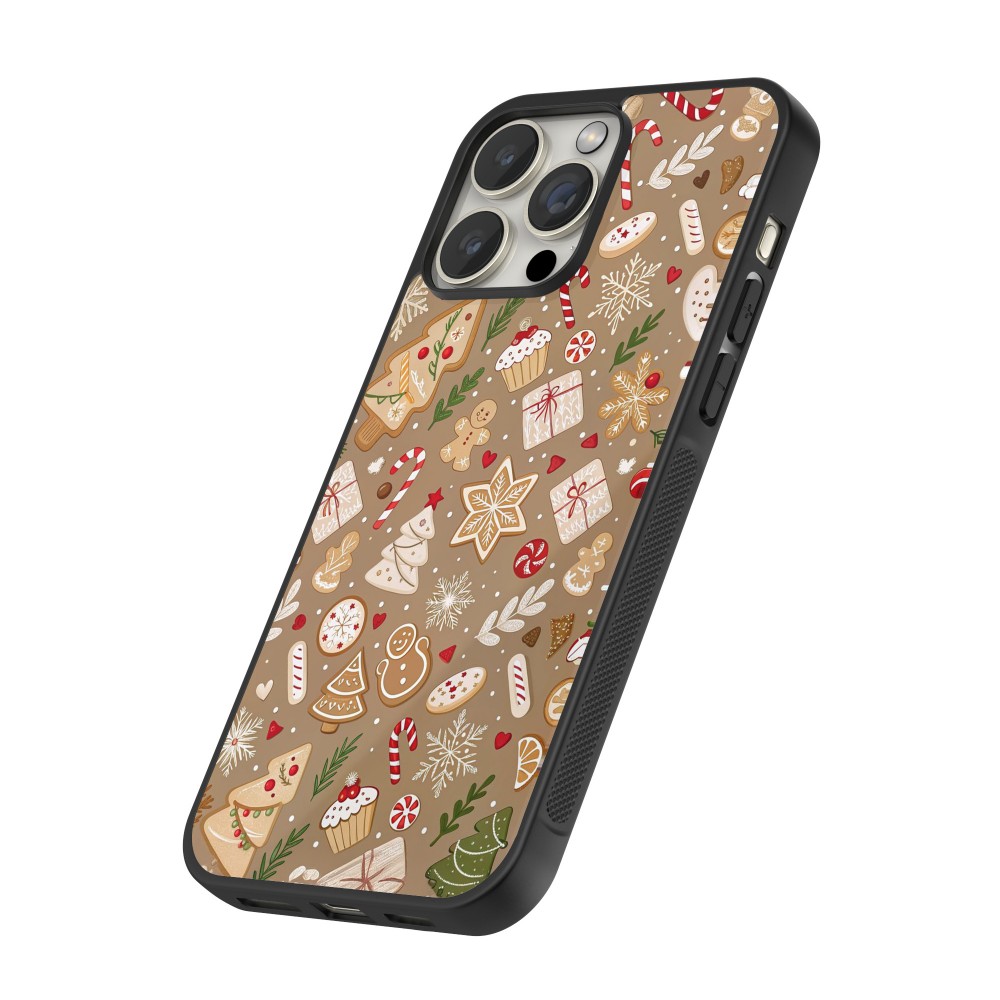 Coque iPhone 16 Pro Max - Silicone rigide noir Christmas 25 Pattern Ginger Cookie
