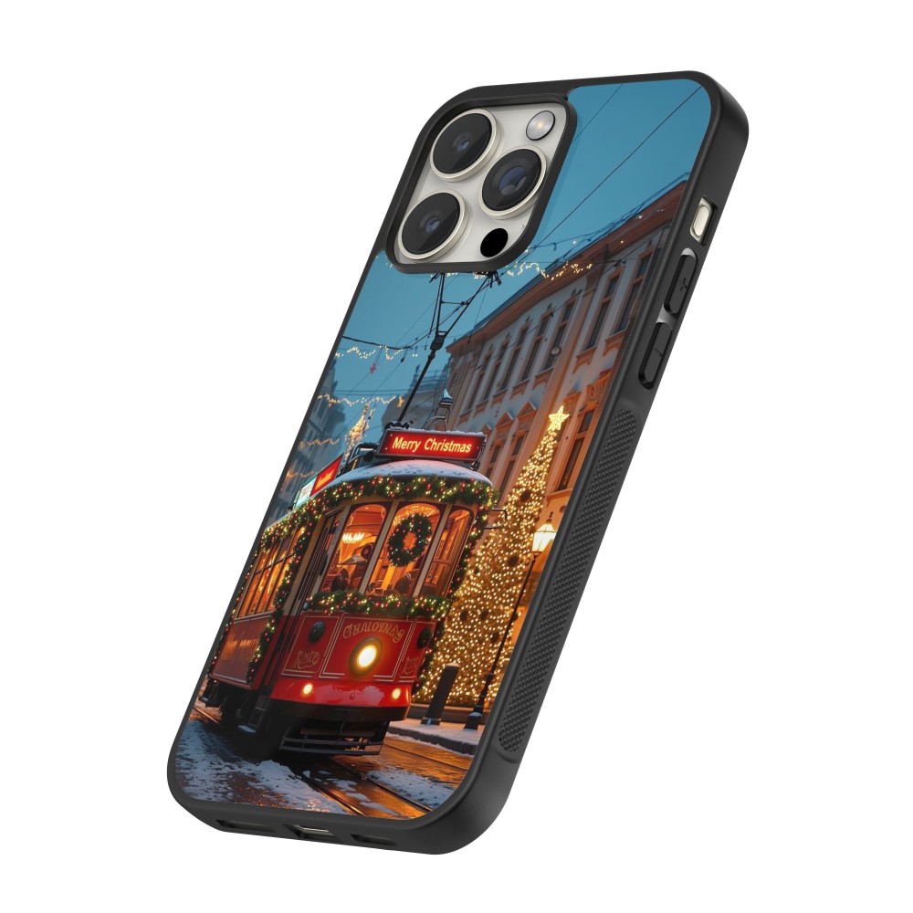 Coque iPhone 16 Pro Max - Silicone rigide noir Christmas 25 Xmas Train