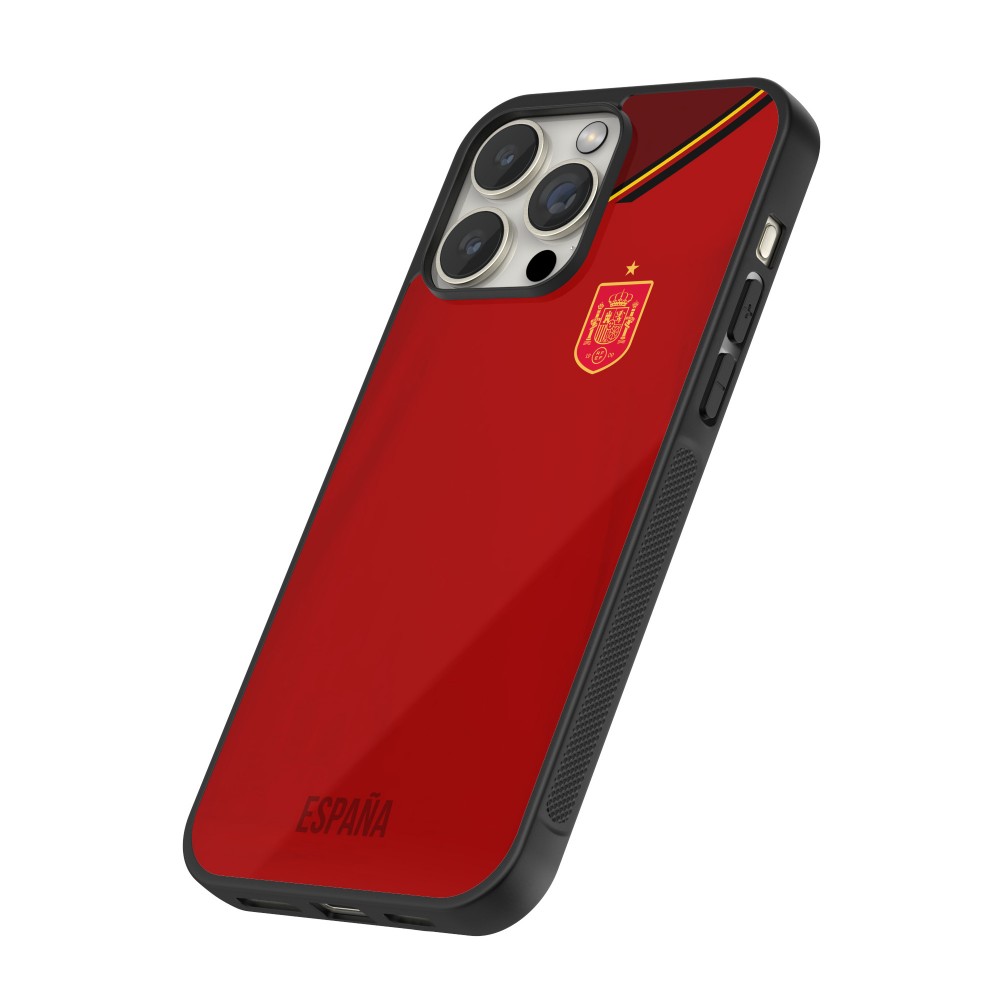 iPhone 16 Pro Max Case Hülle - Silikon schwarz Spanien 2022 personalisierbares Fußballtrikot