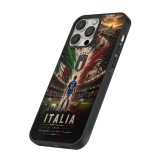Coque iPhone 16 Pro Max - Silicone rigide noir Football Italie splash 2026