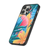 Coque iPhone 16 Pro Max - Silicone rigide noir Spring 23 colorful flowers