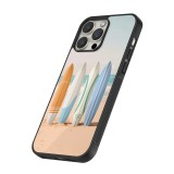 iPhone 16 Pro Max Case Hülle - Silikon schwarz Summer surfboard 2025