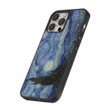 Coque iPhone 16 Pro Max - Silicone rigide noir Tableau art - La Nuit étoilée - Van Gogh