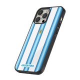 Coque iPhone 16 Pro - Silicone rigide noir Maillot de football Argentine 2026 personnalisable