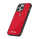 Coque iPhone 16 Pro - Silicone rigide noir Maillot de football Portugal 2026 personnalisable