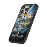 Coque iPhone 16 Pro - Silicone rigide noir Football Argentine splash 2026