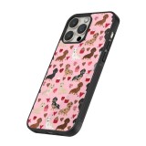 Coque iPhone 16 Pro - Silicone rigide noir Valentine 2024 puppy love