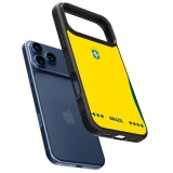 Coque iPhone 17 Pro Max - Silicone rigide noir Maillot de football Bresil 2026 personnalisable