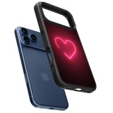 Coque iPhone 17 Pro Max - Silicone rigide noir Valentine 2023 single neon heart