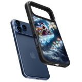Coque iPhone 17 Pro Max - Silicone rigide noir Noël 2023 Père Noël enchanté