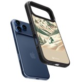 Coque iPhone 17 Pro - Silicone rigide noir Vintage Ski Mountain