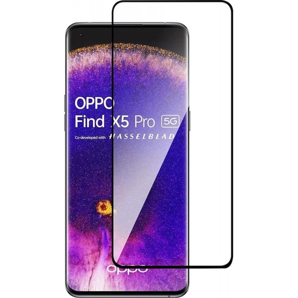 3D Tempered Glass OPPO Find X5 Pro - Vitre de protection d'écran intégrale verre trempé avec bords noirs